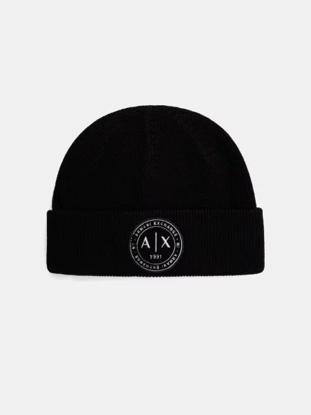 Armani Exchange căciulă pentru bărbați cu lână negru