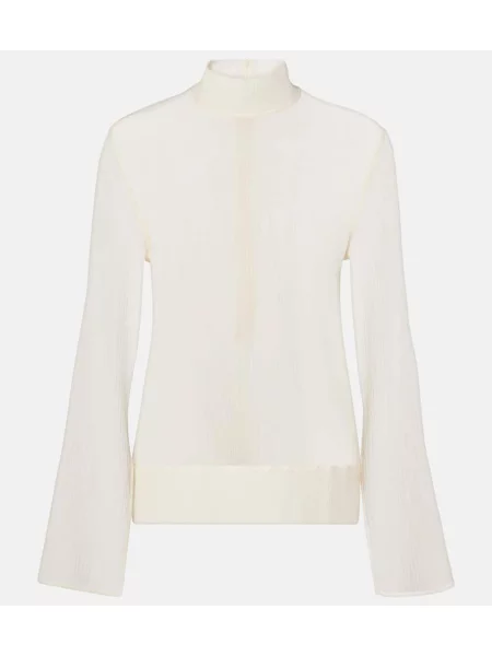 Jedwabny golf top Toteme biały