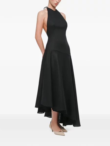 Rochie Anouki asimetrică cu gât halter negru
