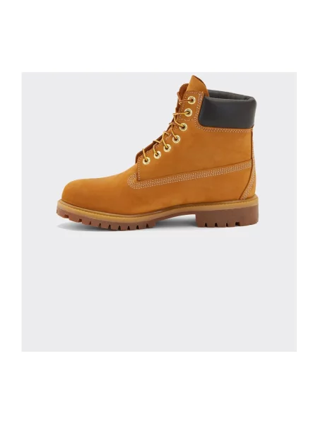 Botki Timberland skórzane na płaskim obcasie beżowe