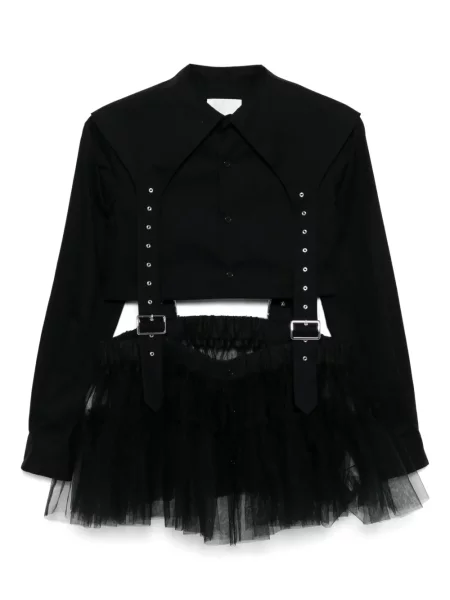 Sukienka koszulowa Noir Kei Ninomiya garniturowa czarna