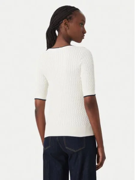 Tommy Hilfiger Bluza Fine Gg Cable Boat Svetlo bež