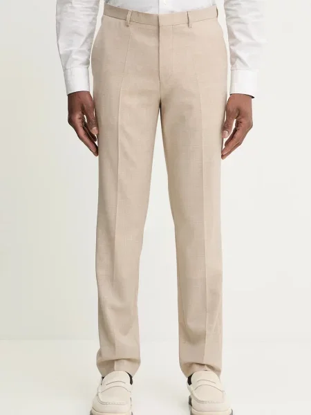 HUGO pantaloni de lână bej