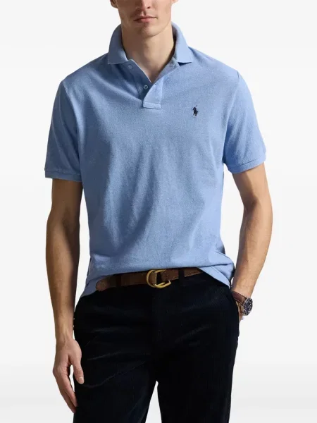 Tricou polo Polo Ralph Lauren cu glugă cu blană cu broderie roșu