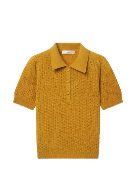 Tricou polo Frame tricotate galben