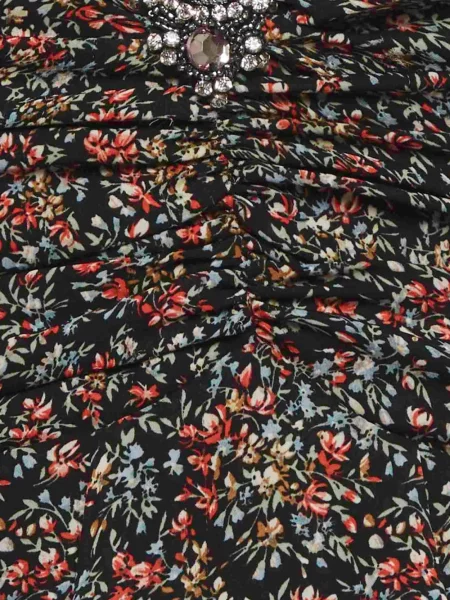 Rochie midi Sandro cu model floral cu imagine negru