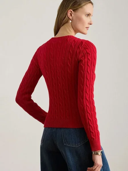 Lauren Ralph Lauren kardigan bombažen rdeča