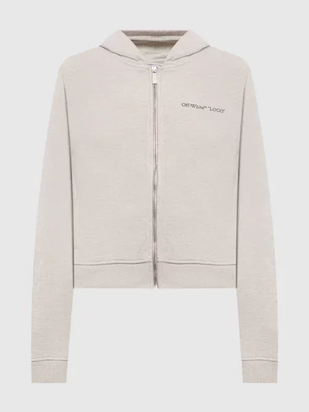 Меланжева спортивна куртка Off-white бежева
