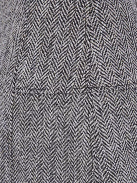 Fustă Paul Smith de lână cu model herringbone gri