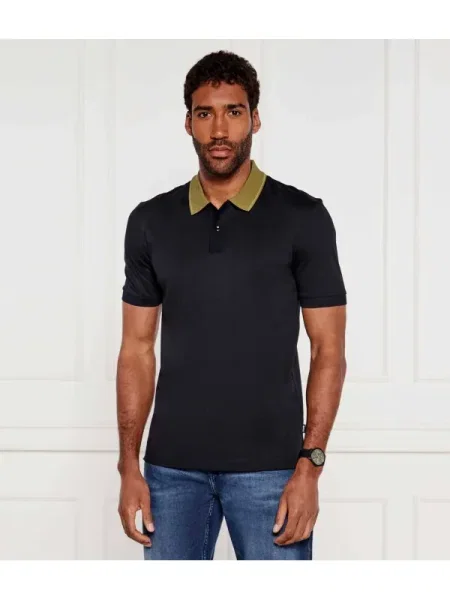 BOSS BLACK Polo H-Phillipson | mercerizat negru