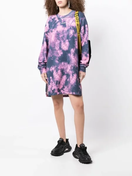 Tie-dye kostiumas suknele Off-white balta