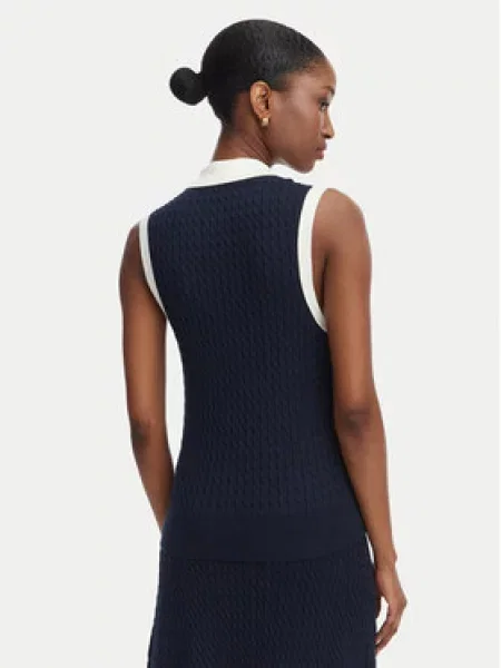 Tommy Hilfiger Midi szoknya Cable Fine Sötétkék