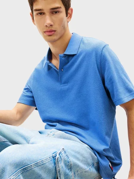 Поло Tommy Jeans блакитне