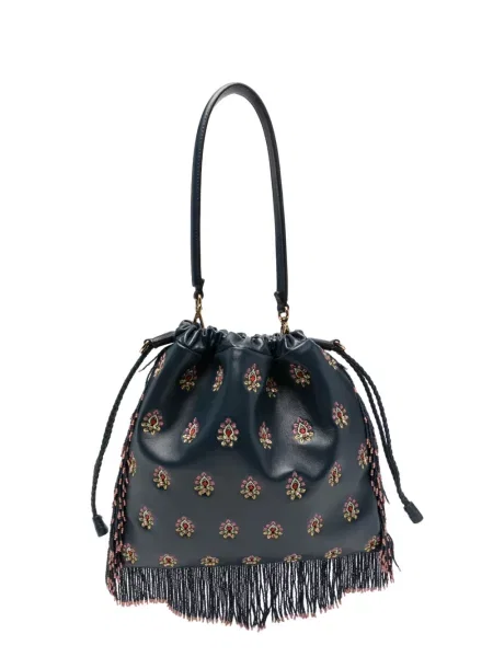 Geantă bucket Etro cu mărgele albastru
