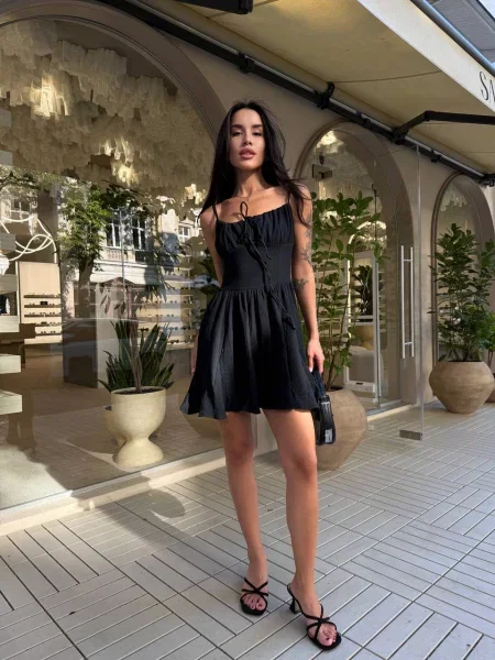 Муслиновое платье Uaclothes черное