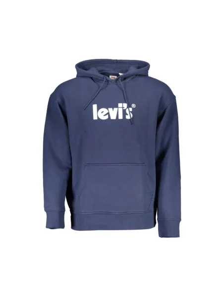 Bluza z kapturem Levi's z kapturem z długim rękawem niebieska