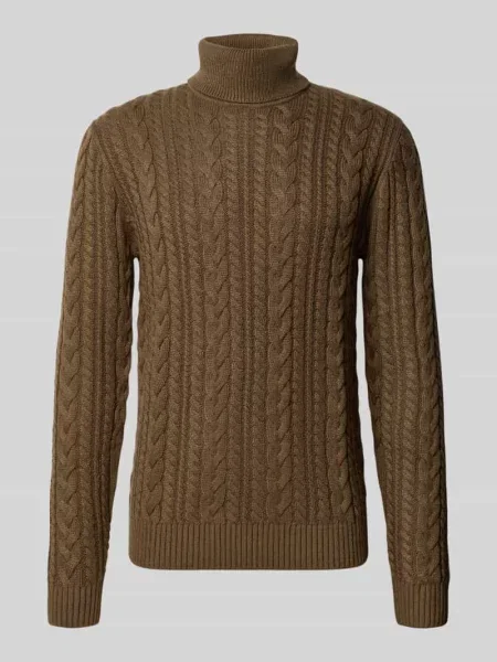 Sweter z dzianiny o kroju slim fit z domieszką bawełny model Callum' Jack & Jones Premium