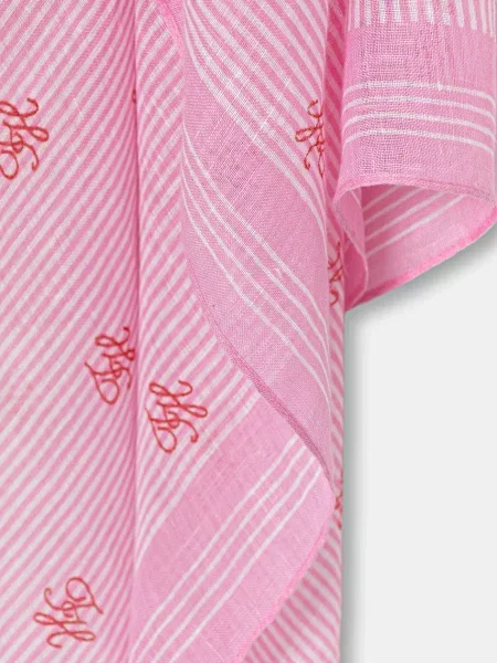 Tommy Hilfiger chusta lniana SUMMER różowa