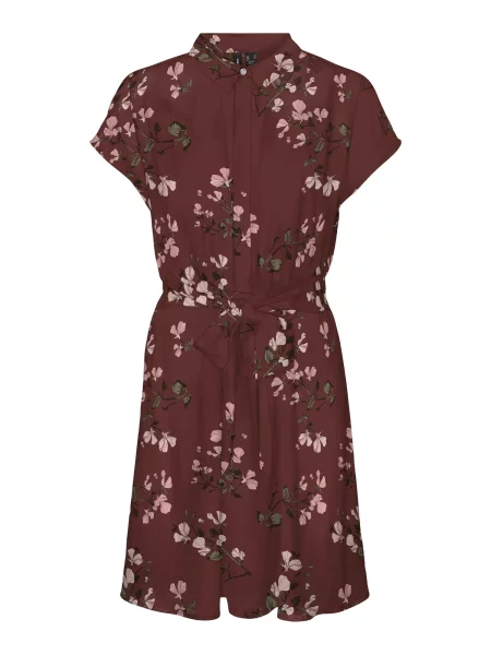 VERO MODA Dolga srajca VMNEWHALLIE oliva / roza / vinsko rdeča