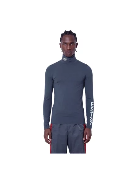 Sweter Lacoste w paski z paskiem szary