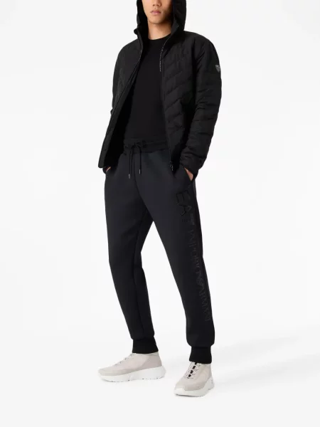 Marškinėliai Ea7 Emporio Armani apvaliu kaklu juoda