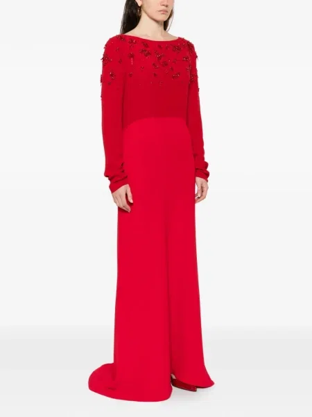 Rochie maxi Alberta Ferretti lungă de costum roșu