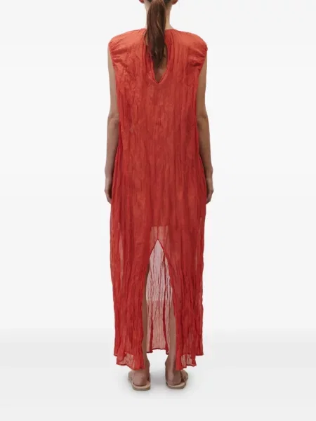 Rochie maxi Alysi fără mâneci de costum roșu