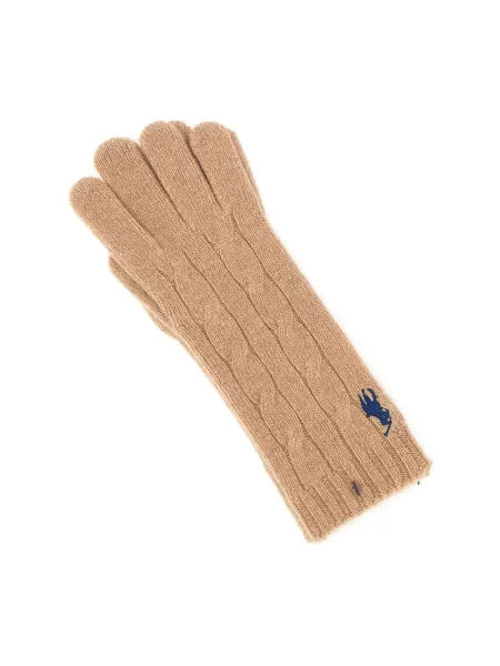 Rękawiczki Polo Ralph Lauren brązowe
