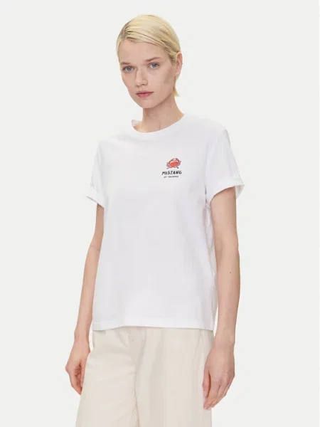 Mustang T-shirt Monroe Relaxed Fit bijela