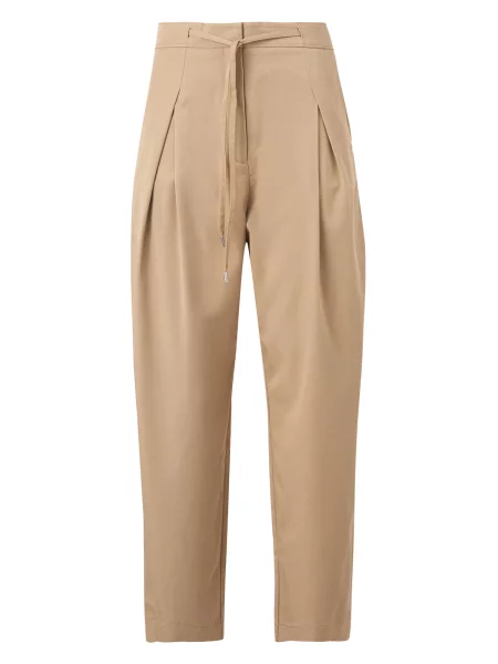 BOSS Hlače z naborki Tophelia svetlo rjava