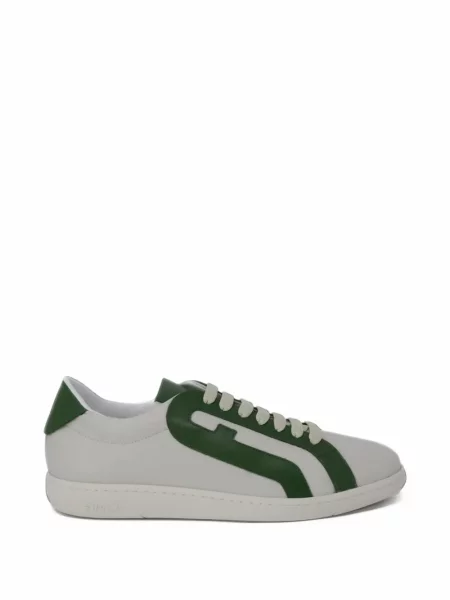 Sneakerși Furla cu șireturi din piele gri