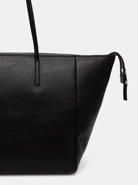 Tommy Jeans torebka shopper z imitacji skóry czarna