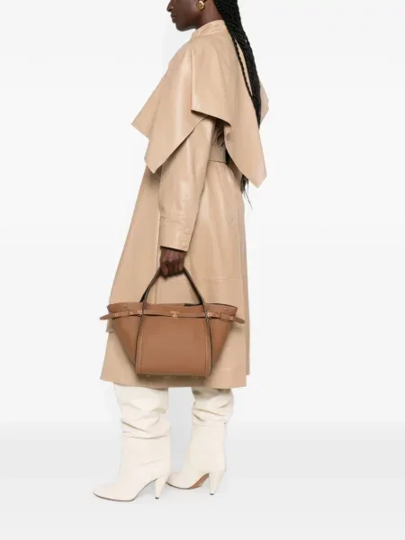 Δερμάτινη τσάντα shopper Tod's καφέ