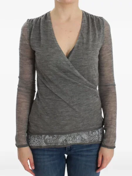 Top Ermanno Scervino cu model paisley plic gri