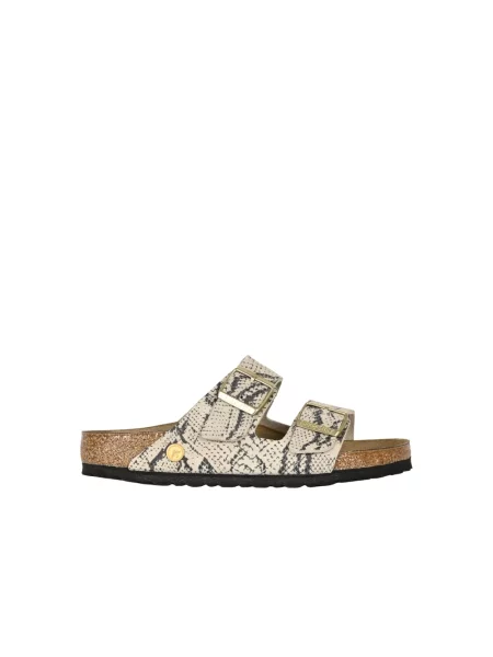 Birkenstock Arizona Suede Leather Regular Fit Snake Oyster Kobiety Sandały Birkenstock Wielobarwny Size: beżowe