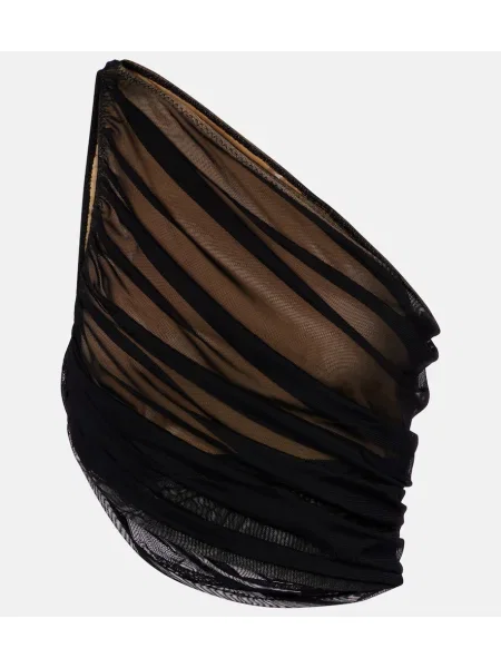 Top Norma Kamali transparente plasă negru