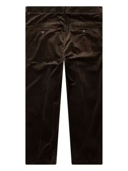 Pantaloni Wacko Maria de catifea cord plisate maro