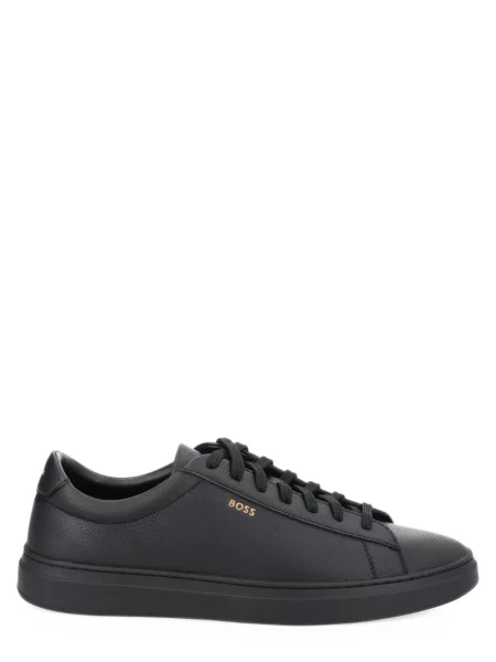 Sneakerși Boss din piele negru
