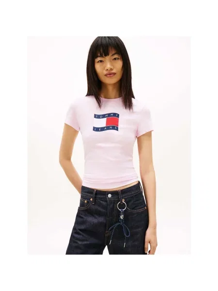 Majica Tommy Jeans ružičasta