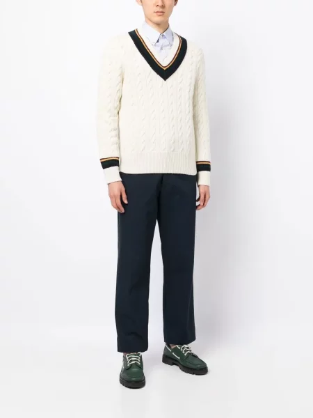 Поло тениска Polo Ralph Lauren бродирана на райета бяло