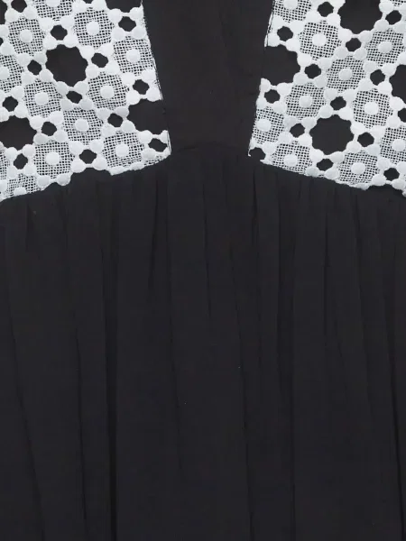 Rochie midi Sandro cu decolteu în V din dantelă negru