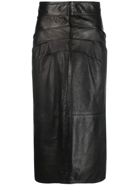 Pouzdro kožená sukně Versace Pre-owned černé