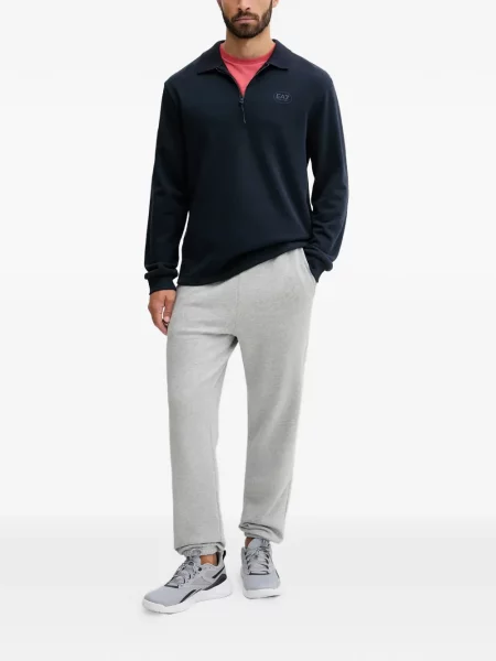 Pulover Ea7 Emporio Armani de jumătate de fermoar albastru