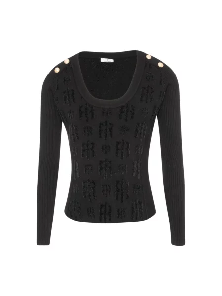 Dzianinowy sweter Fracomina czarny