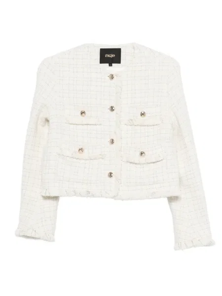 Geacă Maje cu franjuri din tweed