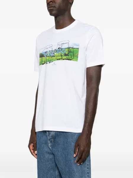 Tricou Ps Paul Smith cu imagine alb