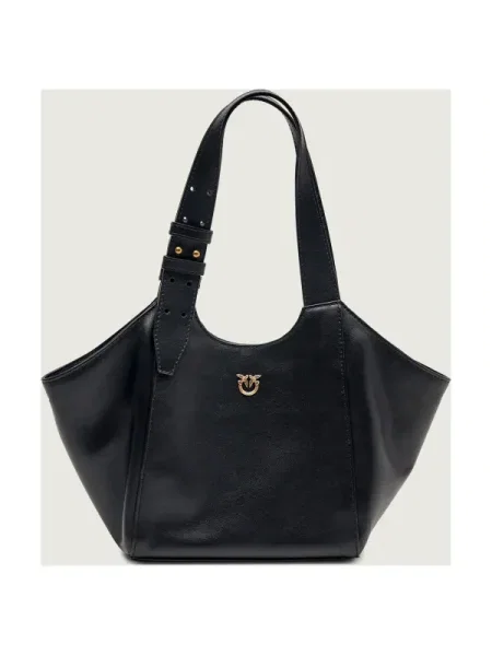 Pinko De piele geantă pe umăr TOTE MINI negru