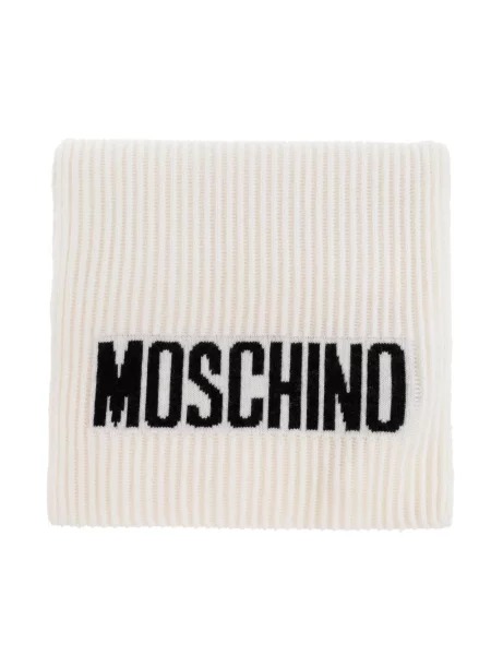 Moschino szalik z wełną beżowa