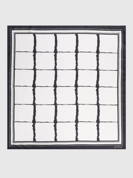 Хустка із шовку у візерунок Kiton біла