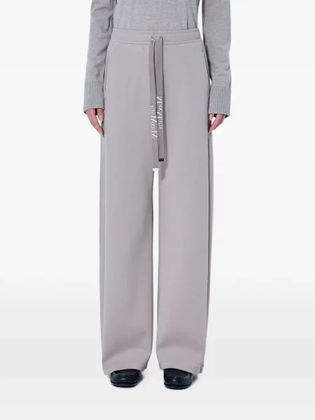 Pantaloni Max Mara alergare cu cordon gri